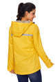 Sexy Mustard Women Zipper Lapel Suit Blazer with Foldable Sleeve