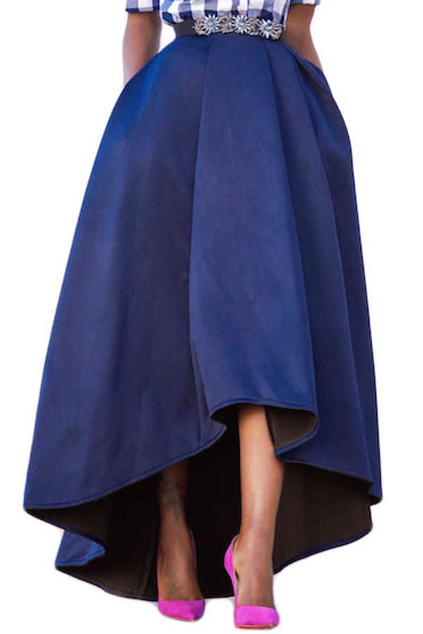 Blue High Low Skirts