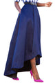 Sexy Navy Blue Asymmetric High-Low Hem Maxi Prom Skirt