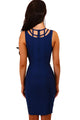 Sexy Navy Blue Cage Top Bandage Mini Dress