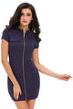 Sexy Navy Blue Funky Zip or Not Dress