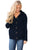 Sexy Navy Blue Long Sleeve Button-up Hooded Cardigans