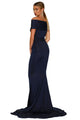 Sexy Navy Blue Off-shoulder Mermaid Wedding Party Gown