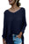 Sexy Navy Blue Oversized Knit High-low Slit Side Sweater