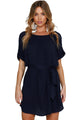 Sexy Navy Casual Chic Short Chiffon Dress