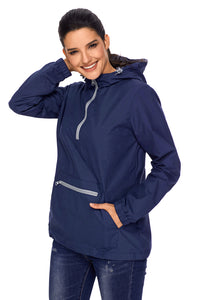 Sexy Navy Monogrammed Pullover Rain Jacket
