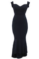 Sexy Navy Off-shoulder Mermaid Jersey Evening Dress