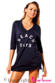 Sexy Navy Ruched Tie Side V Neck Beach Cover Up