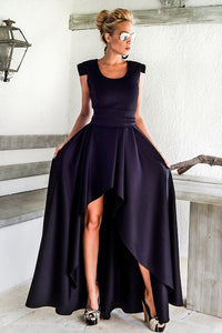 Sexy Navy Sophisticated Party Queen High Low Dress