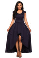 Sexy Navy Sophisticated Party Queen High Low Dress