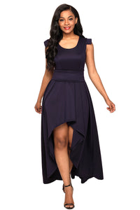 Sexy Navy Sophisticated Party Queen High Low Dress