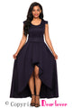 Sexy Navy Sophisticated Party Queen High Low Dress