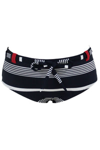 Sexy Navy Striped Bow Tie Sash Swim Briefs