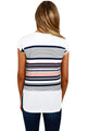 Sexy Navy and Pink Multi Stripe Female T-Shirt