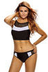 Sexy Netty Insert Black White 2pcs Tankini Swimsuit