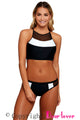 Sexy Netty Insert Black White 2pcs Tankini Swimsuit