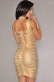 Sexy New Fashion Gold Foil Print Bandage Dress Celebrity Style