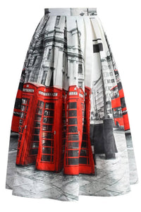 Sexy Oh London Printed Pleated Midi Skirt