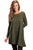 Sexy Olive Button Side Long Sleeve Swingy Tunic