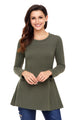 Sexy Olive Button Side Long Sleeve Swingy Tunic