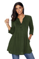 Sexy Olive Cable Knit Button Neck Swingy Tunic