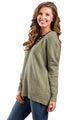 Sexy Olive Chic Long Sleeve Sweater with Lace up Neckline