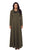 Sexy Olive Cow Neck Long Sleeve Maxi Dress