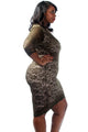 Sexy Olive Plus Size Laced Overlay High Low Dress