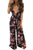Sexy Open Back Flower Print Holiday Jumpsuit