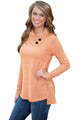 Sexy Orange Cowboy Fashion Button Detail Sweatshirt