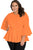 Sexy Orange Crochet Insert Bell Sleeve Plus Size Top