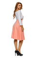Sexy Orange Flared A-Line Midi Skirt