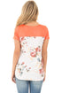Sexy Orange Floral Print Lower Back T-shirt