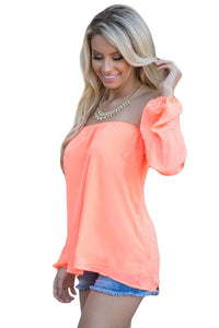 Sexy Orange Off The Shoulder Blouse