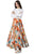 Sexy Orange Painting Floral Chiffon Maxi Skirt