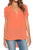 Sexy Orange V Neck Short Sleeve Oversize Chiffon Blouse
