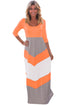 Sexy Orange and Gray Chevron Maxi Dress