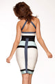 Sexy Patchwork Halter High-waisted Bandage Skirt Set