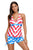 Sexy Patriot American Flag Pattern Halter Tankini Swimsuit