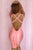Sexy Peach Cross Back Mermaid Bodycon Dress