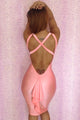 Sexy Peach Cross Back Mermaid Bodycon Dress
