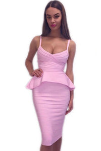 Sexy Peplum 2pcs Bandage Skirt Set