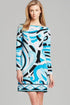 Sexy Petite Marquee Boatneck Print Dress