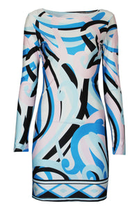 Sexy Petite Marquee Boatneck Print Dress