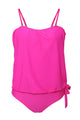 Sexy Pink 2pcs Bandeau Tankini Swimsuit