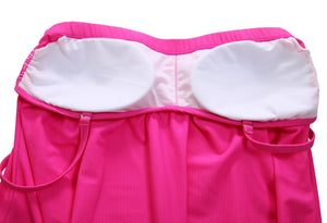 Sexy Pink 2pcs Bandeau Tankini Swimsuit
