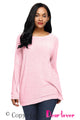 Sexy Pink Backless Twist Knit Long Sleeve Dolman Top