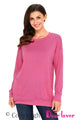 Sexy Pink Casual Pocket Style Long Sleeve Top
