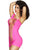 Sexy Pink Exposed Shredded Panels Chemise Dress Lingerie