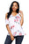 Sexy Pink Floral Print White Background Womens Top